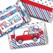 AmandaCreation Red, White & Blue BBQ Mini Candy Bar Wrappers 45 Pieces